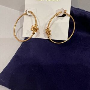Tory Burch Antique Gold Hoop Earrings
